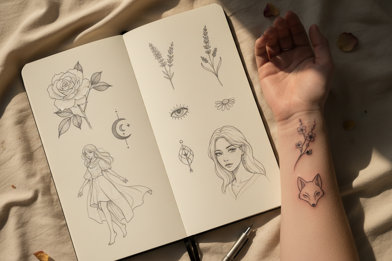 Diseños de tatuaje en Equilátera: microrrealismo, línea fina y manga
